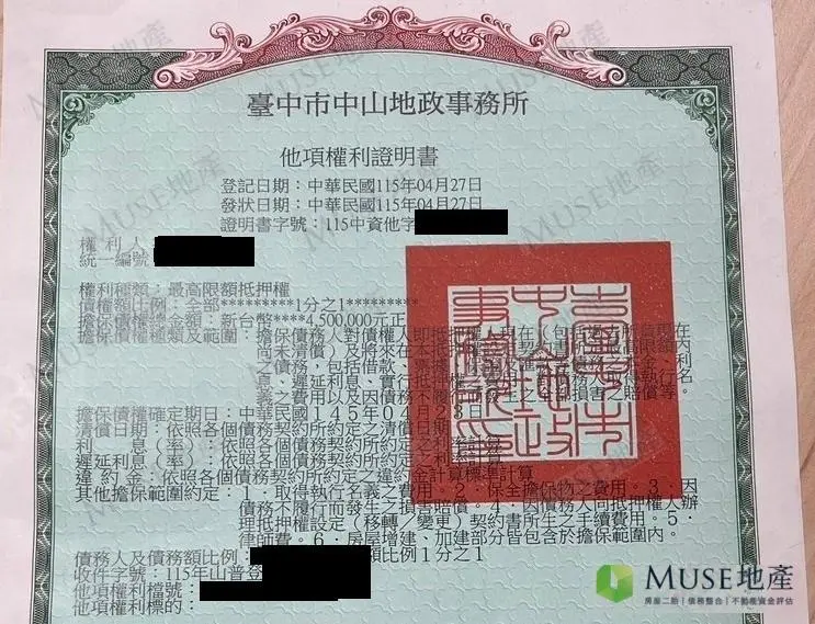 台中東區電梯大樓資金週轉房屋二胎成功案例