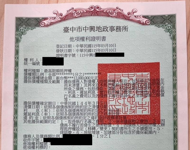 台中市西屯區透天房屋二胎房屋二胎成功案例