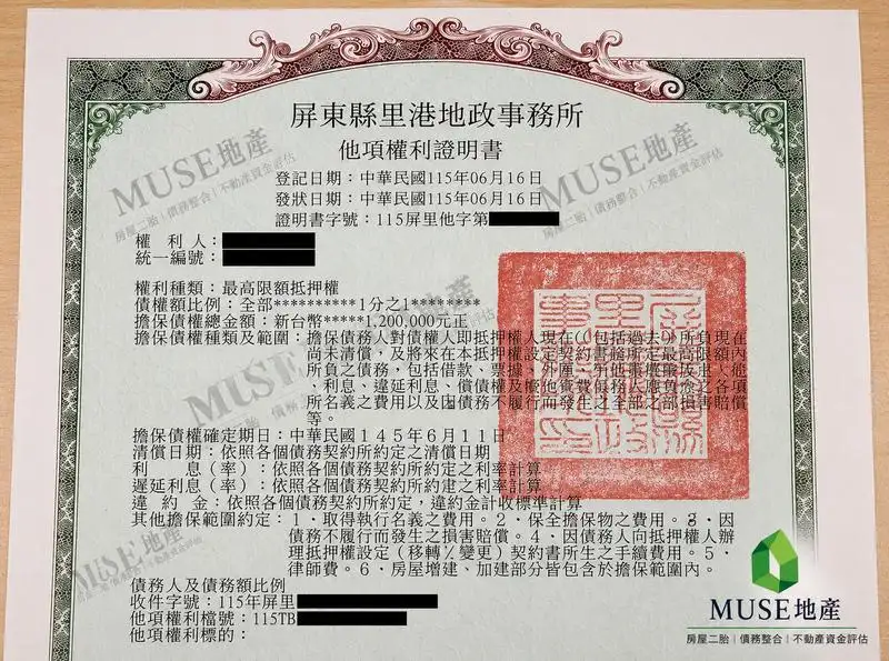 屏東里港透天負債整合房屋二胎成功案例
